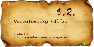 Veszelovszky Róza névjegykártya